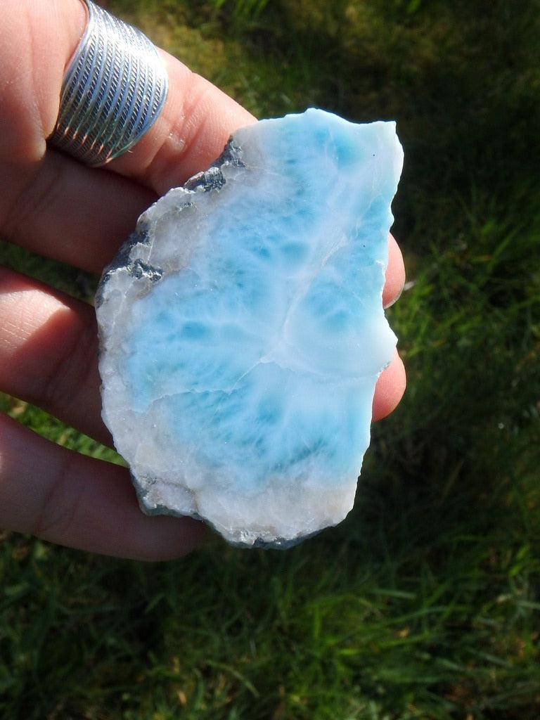 Special Blue Larimar Polished Handheld Specimen - Earth Family Crystals