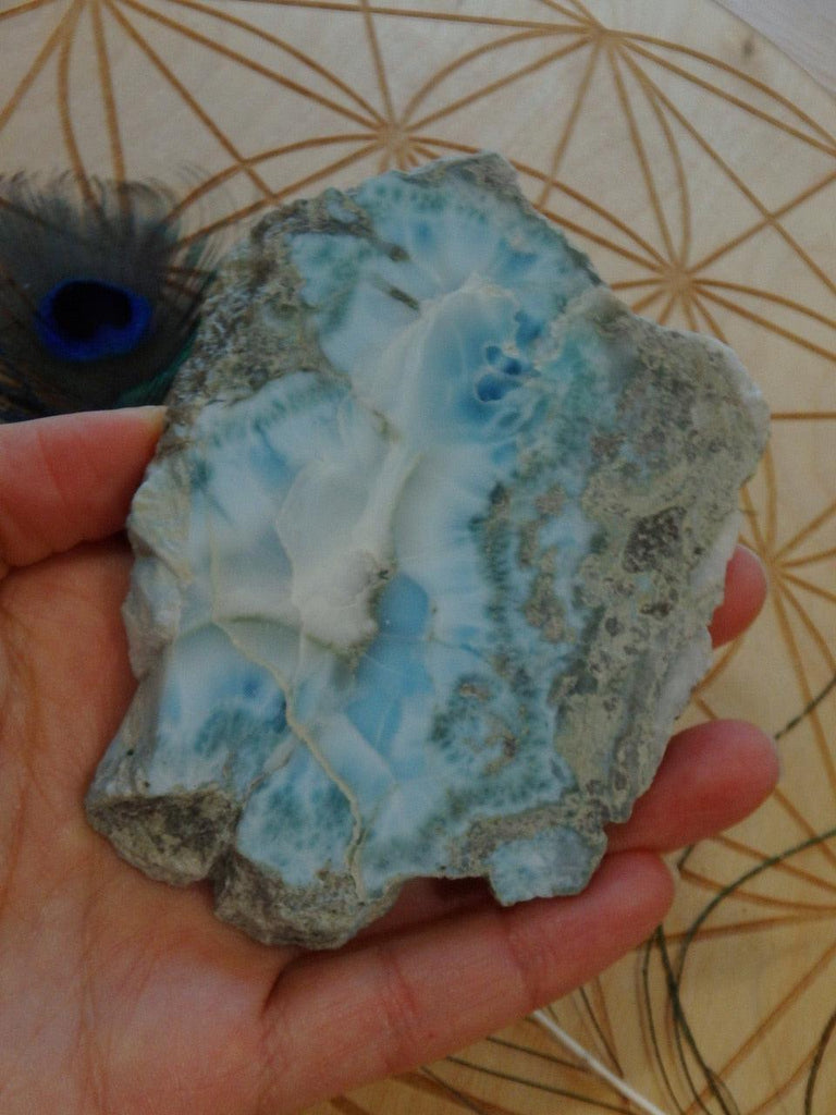 Stunning Caribbean Blue Waters Large  Larimar Specimen - Earth Family Crystals