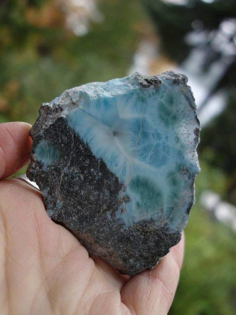 Mesmerizing Color Patterns Blue Larimar Polished Specimen - Earth Family Crystals