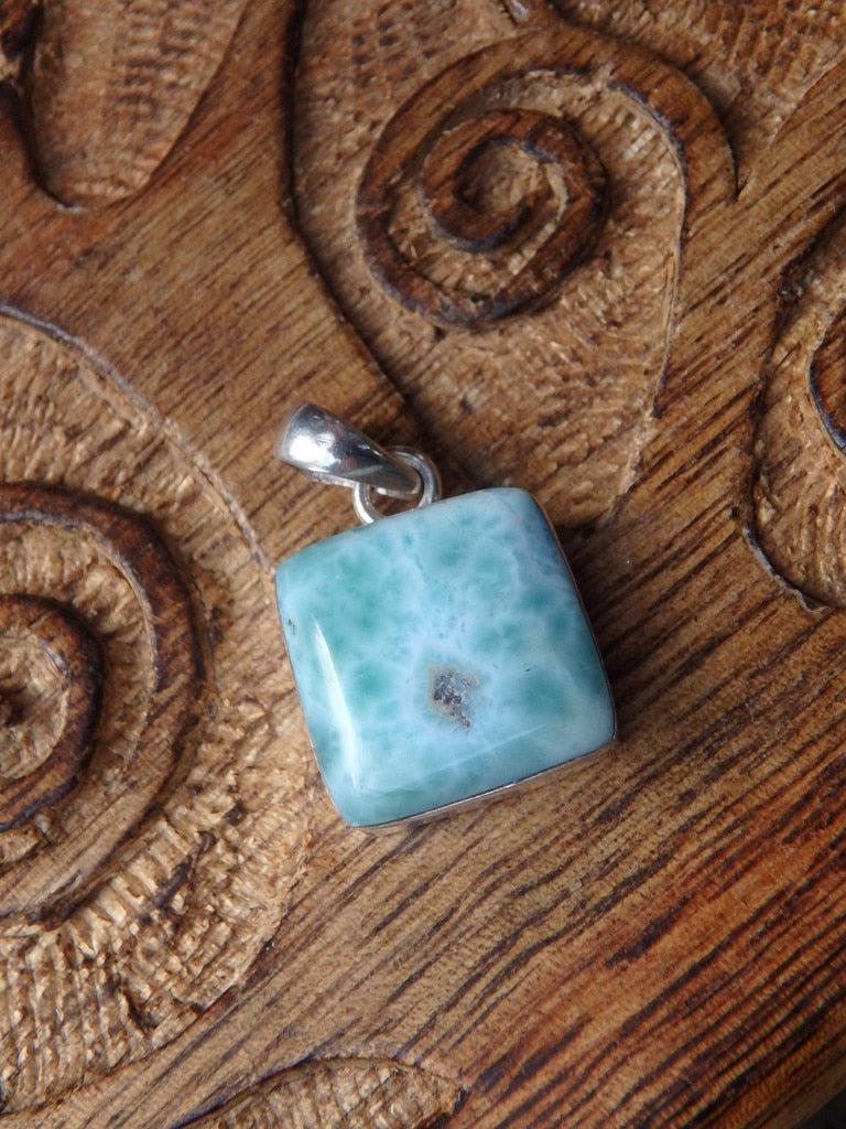 Pretty Blue Larimar Pendant In Sterling Silver (Includes Silver Chain) - Earth Family Crystals