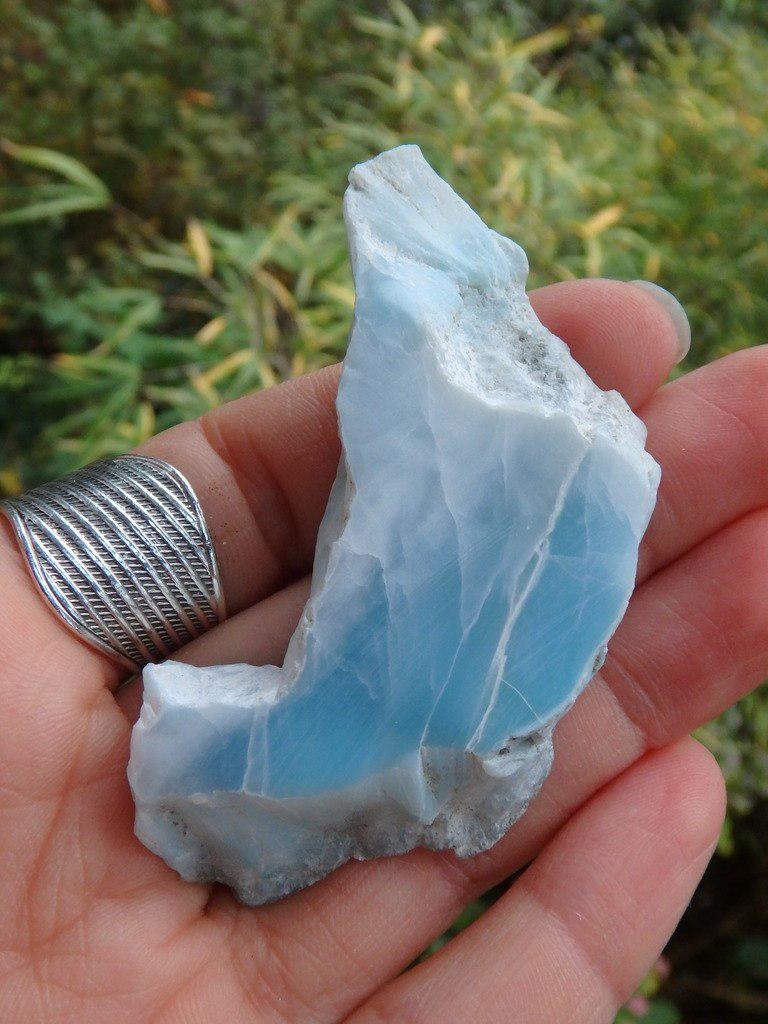 Pretty Soft Blue Partially Polished Larimar Specimen - Earth Family Crystals