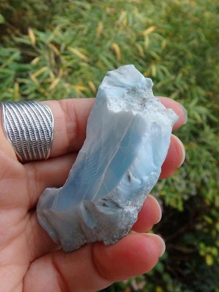 Pretty Soft Blue Partially Polished Larimar Specimen - Earth Family Crystals