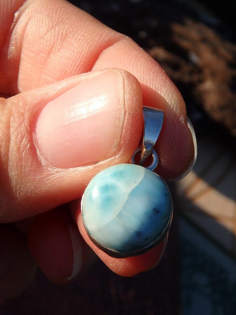 Lovely Blue Larimar Gemstone Pendant In Sterling Silver (Includes Silver Chain) 3 - Earth Family Crystals