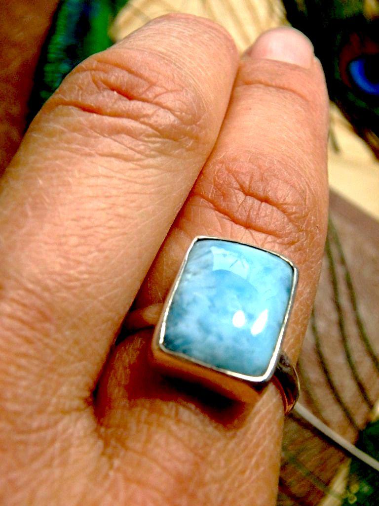 Gorgeous Blue Larimar Ring In Sterling Silver 4 (Size 8) - Earth Family Crystals