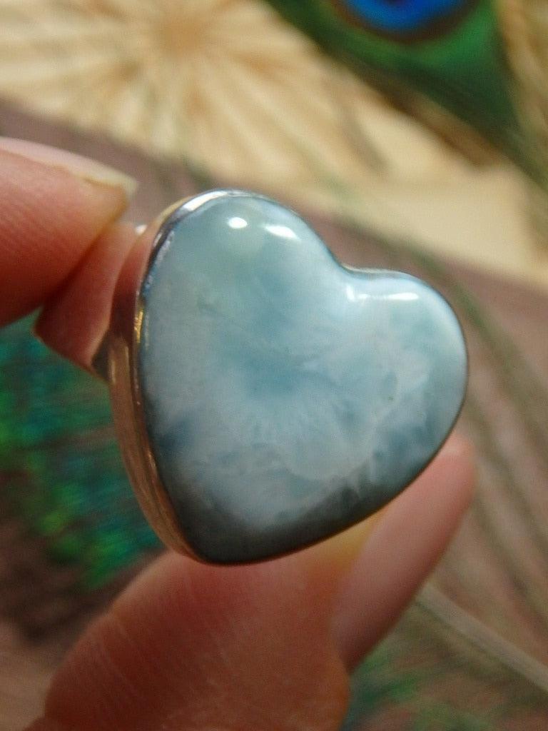 Gorgeous Blue Larimar Ring In Sterling Silver 7 (Size 8) - Earth Family Crystals