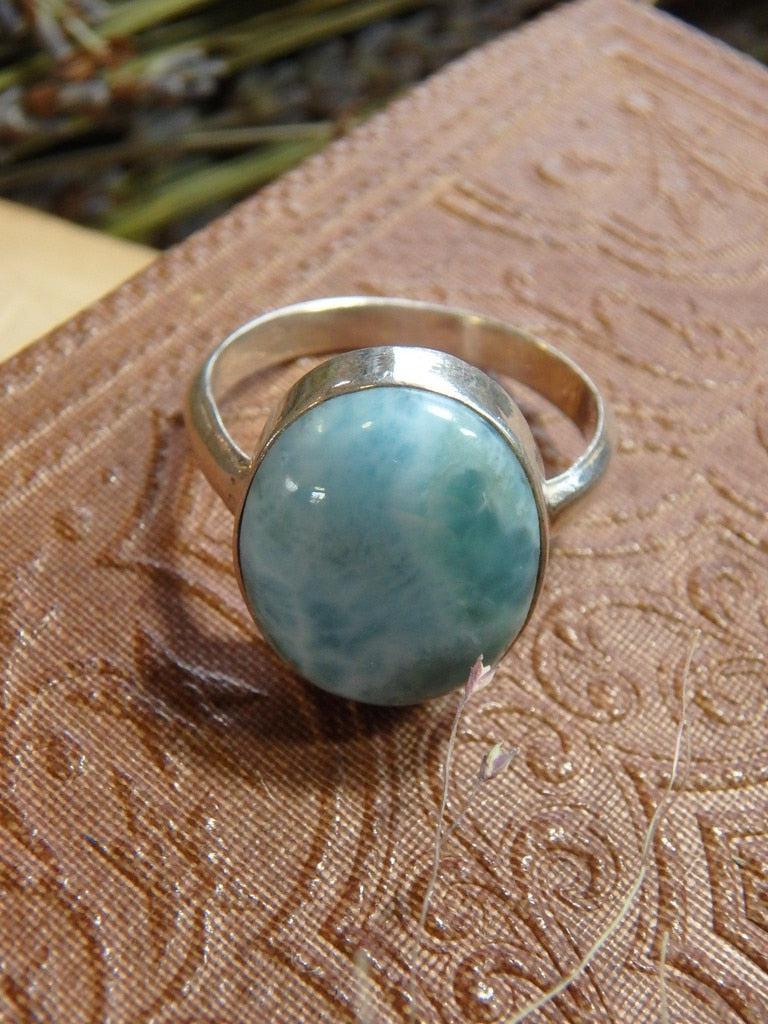 Gorgeous Blue Larimar Ring In Sterling Silver 3 (Size 9.5) - Earth Family Crystals