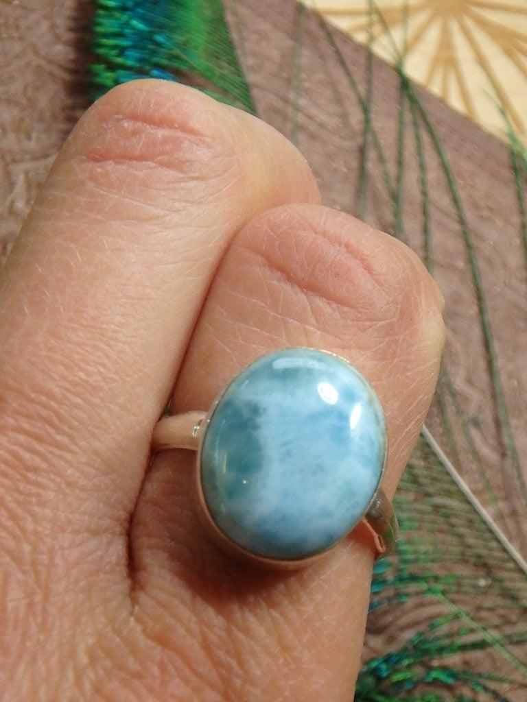 Gorgeous Blue Larimar Ring In Sterling Silver 3 (Size 9.5) - Earth Family Crystals