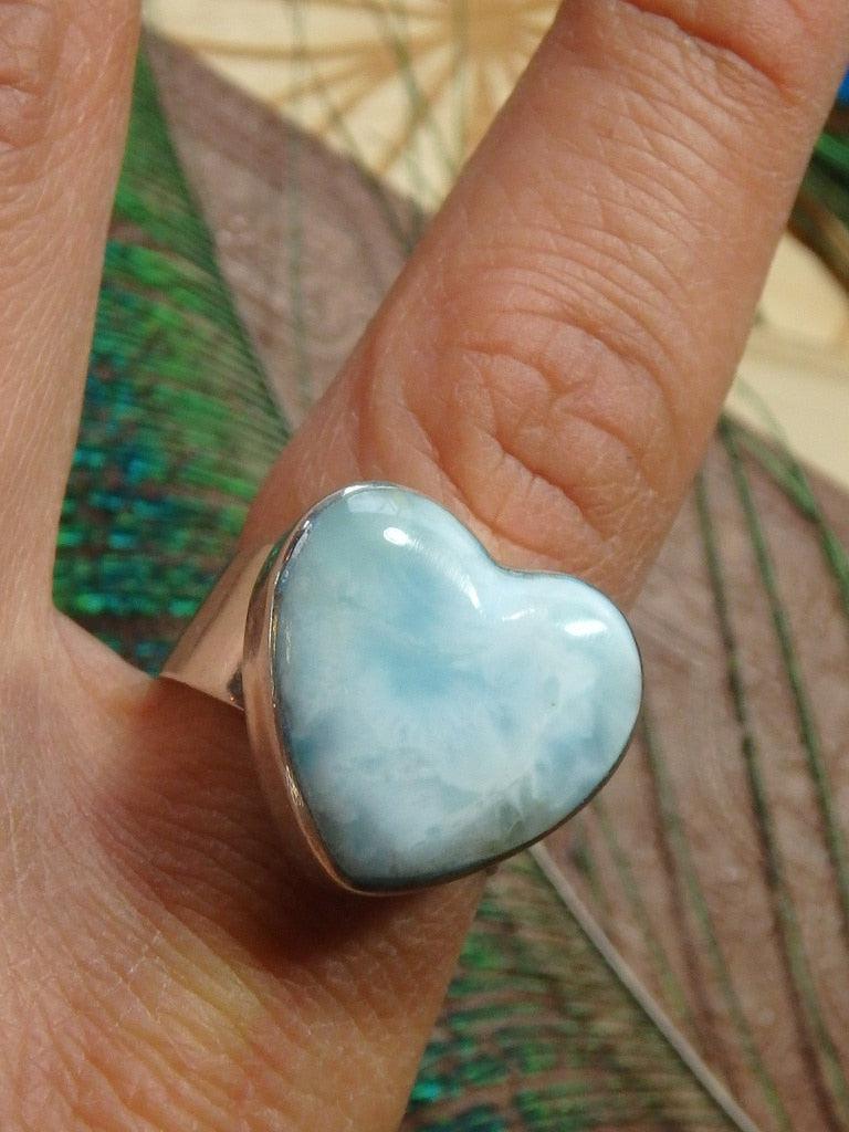 Gorgeous Blue Larimar Ring In Sterling Silver 7 (Size 8) - Earth Family Crystals