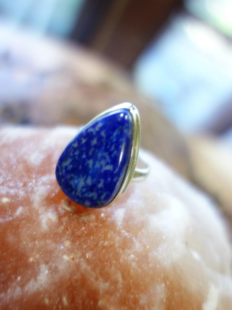 Pretty Cobalt Blue Lazurite Ring In Sterling Silver (Size 9.5 ) - Earth Family Crystals