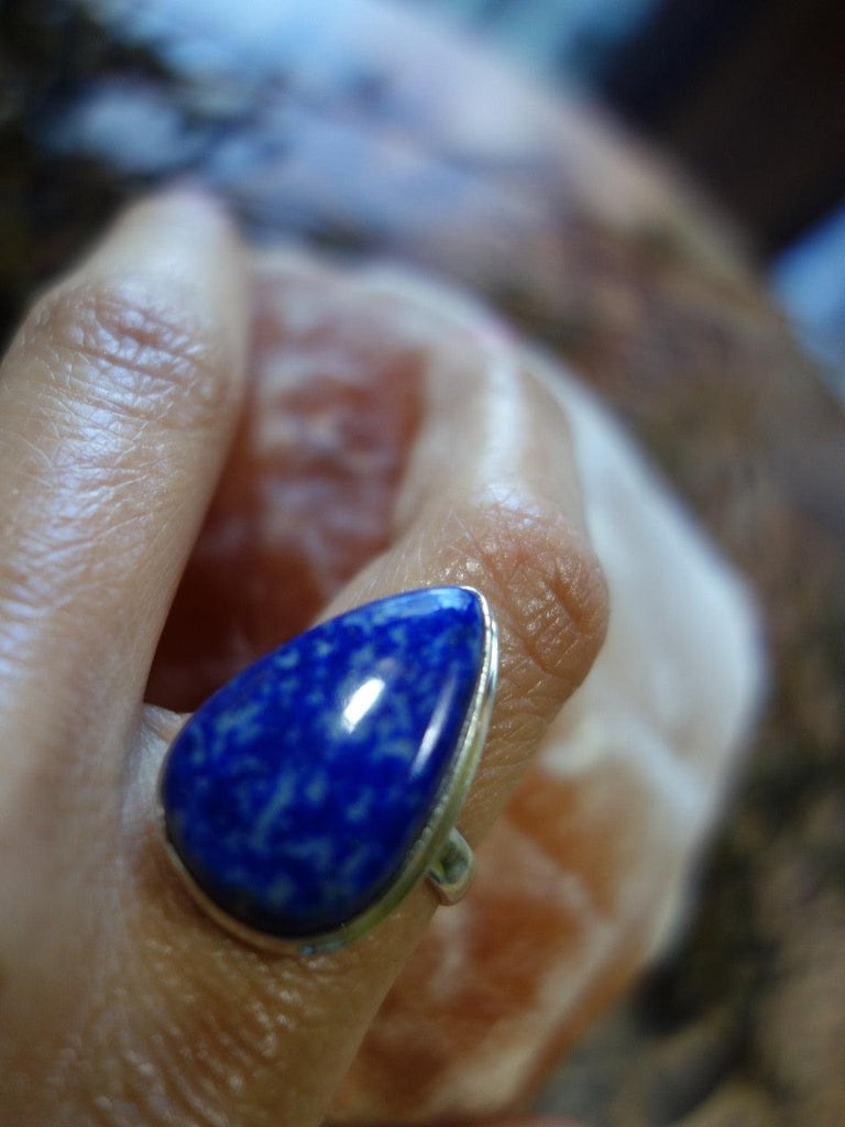 Pretty Cobalt Blue Lazurite Ring In Sterling Silver (Size 9.5 ) - Earth Family Crystals