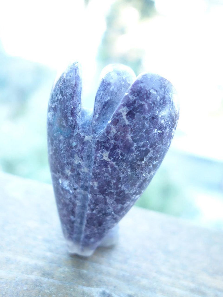 Precious Lilac Lepidolite Angel Gemstone Carving - Earth Family Crystals