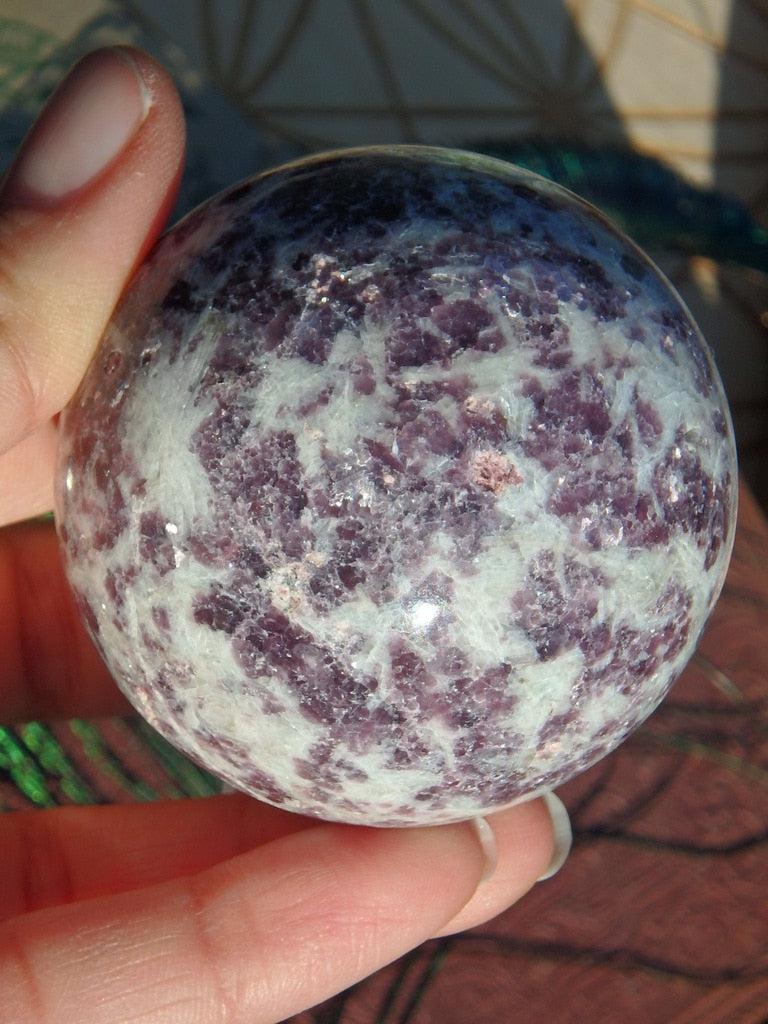 Stunning Lilac Lepidolite & Pink Tourmaline Gemstone Sphere 3 - Earth Family Crystals