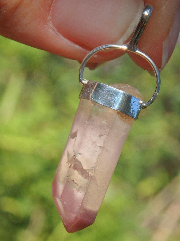 Lithium Quartz Healing Point Pendant in Sterling Silver ( Includes Silver Chain) - Earth Family Crystals