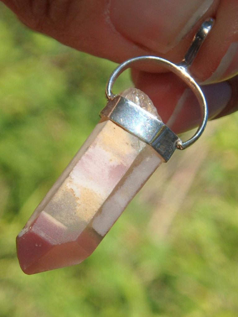 Lithium Quartz Healing Point Pendant in Sterling Silver ( Includes Silver Chain) - Earth Family Crystals