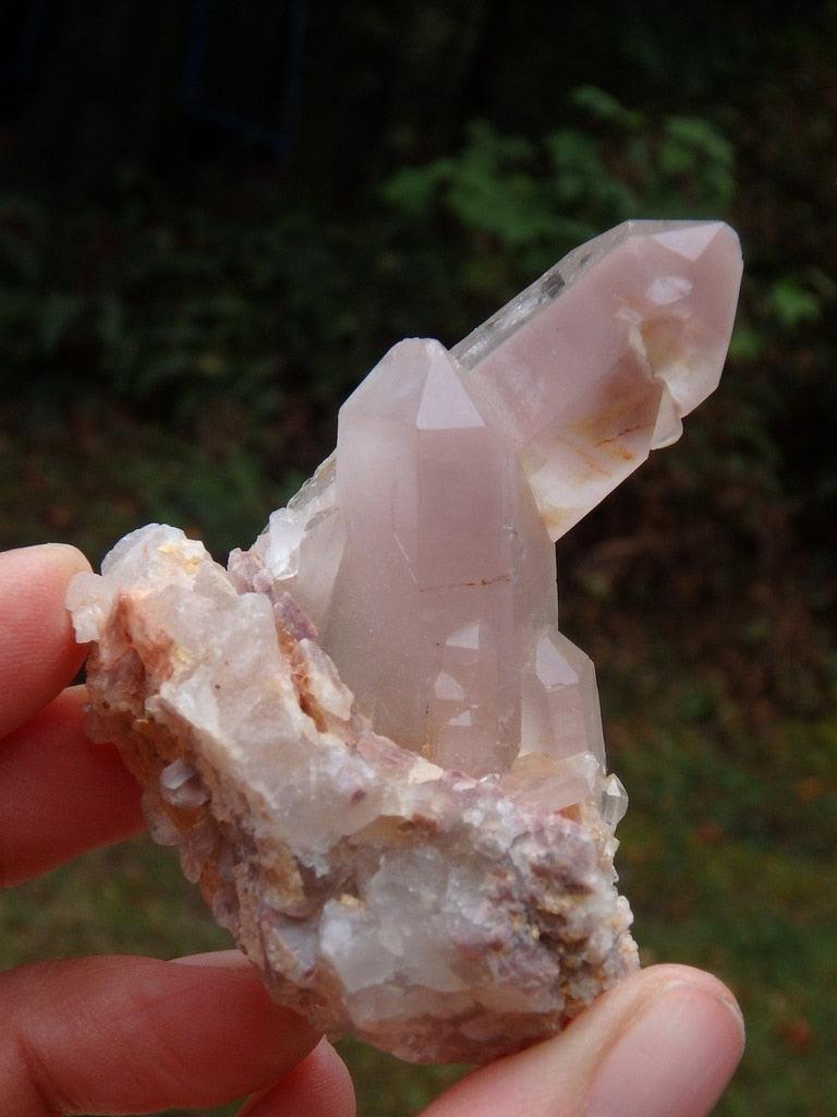 Incredible Elestial Lithium Quartz Cluster From Brazil - Earth Family Crystals