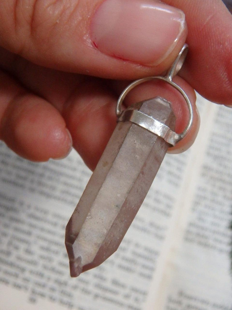 Mega Healing DT Lithium Quartz Gemstone Pendant In Sterling Silver (Includes Silver Chain) - Earth Family Crystals