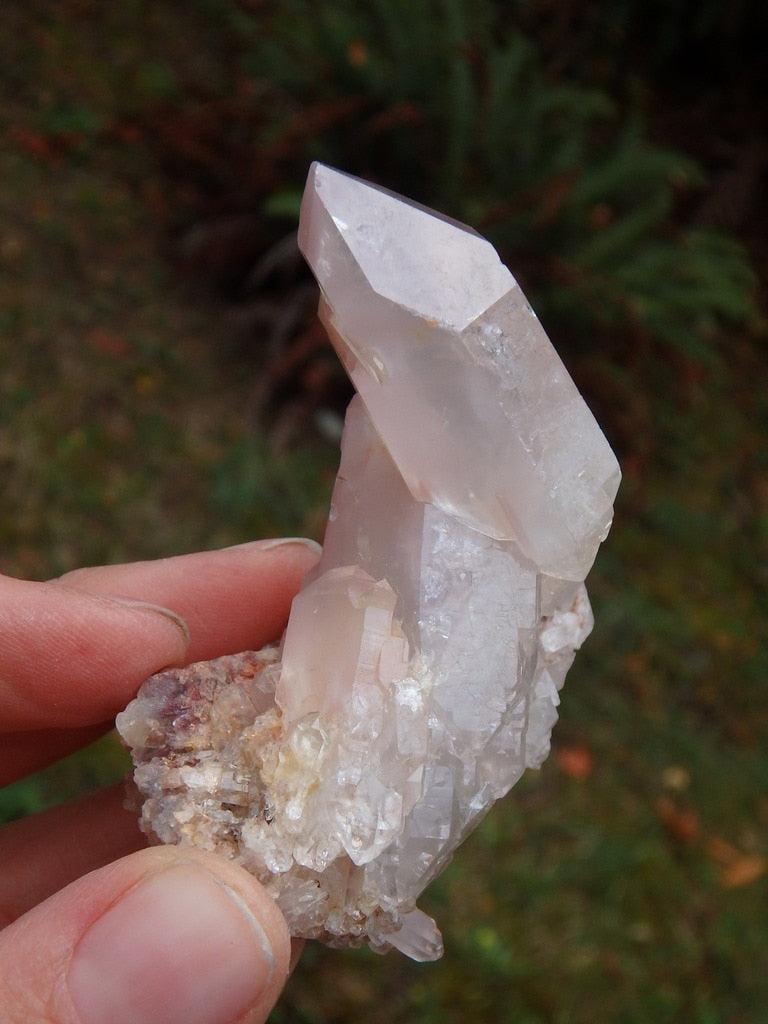 Incredible Elestial Lithium Quartz Cluster From Brazil - Earth Family Crystals