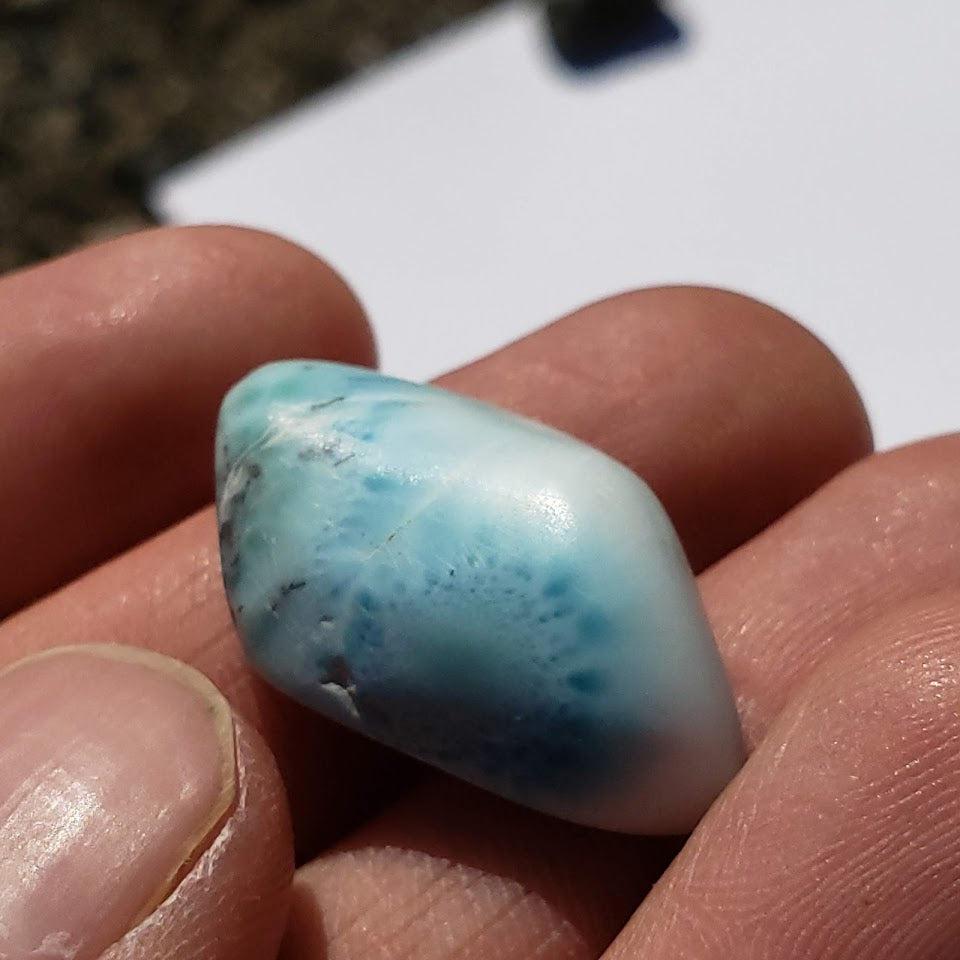 Pretty Polished Blue Larimar Free Form Specimen From The Dominican Republic #8 - Earth Family Crystals