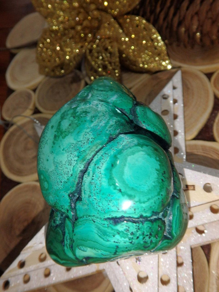 Lovely Deep Green Polished Malachite Free Form Specimen - Earth Family Crystals
