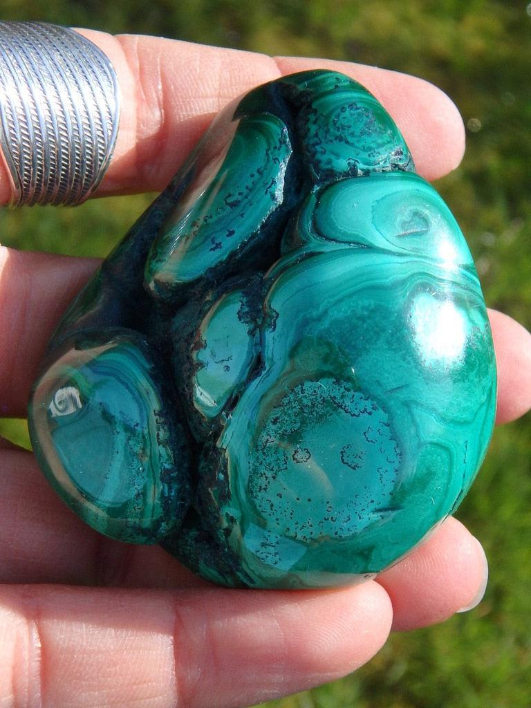 Unique Formation & Lovely Contrast Malachite Specimen With Caves - Earth Family Crystals