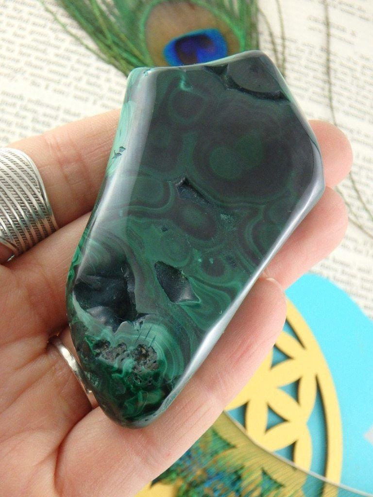 Dark Green Polished Malachite Specimen - Earth Family Crystals
