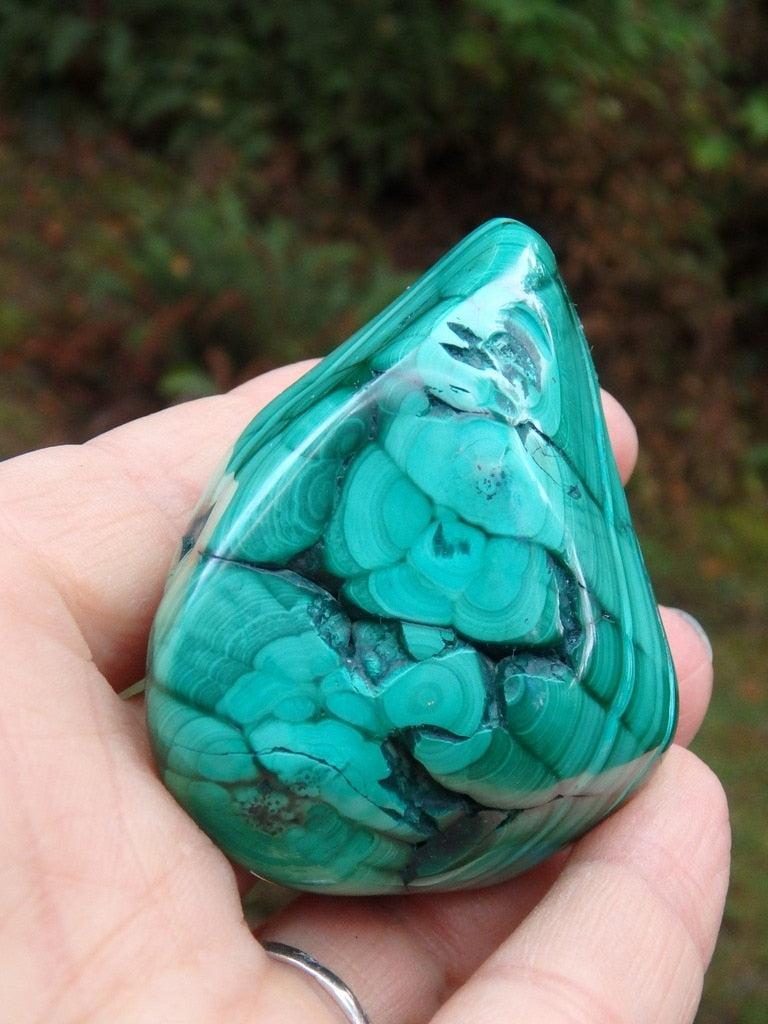 High Shine & Fabulous Contrast Malachite Specimen With Caves - Earth Family Crystals
