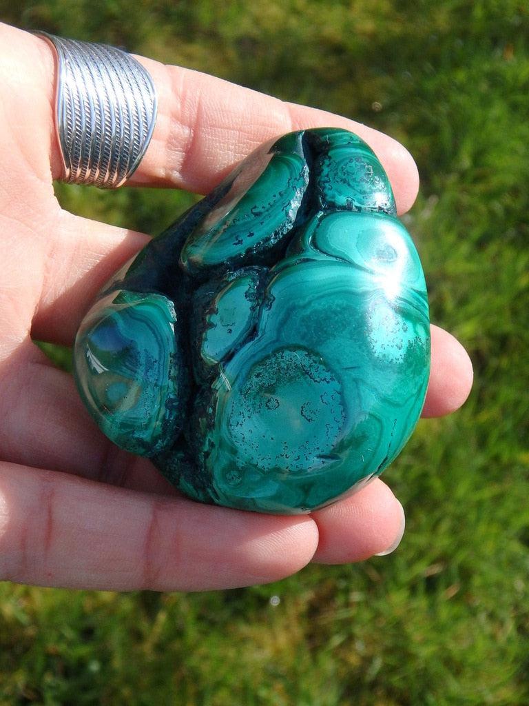 Unique Formation & Lovely Contrast Malachite Specimen With Caves - Earth Family Crystals