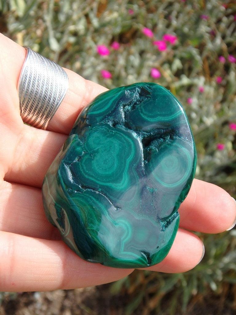 RESERVED FOR DANIELLE G.~Soothing Green Polished Malachite With Caves - Earth Family Crystals