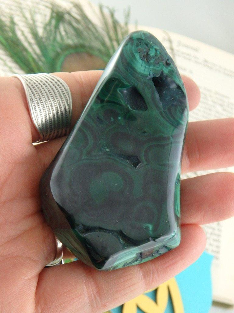 Dark Green Polished Malachite Specimen - Earth Family Crystals