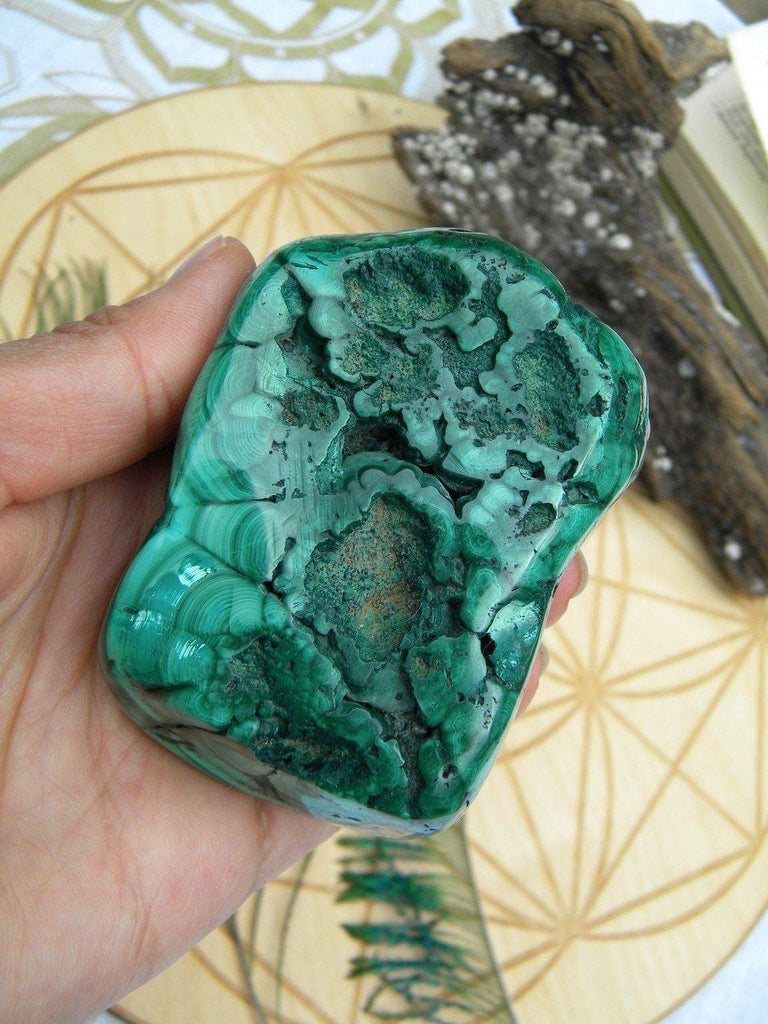Chunky Green Swirls Malachite Free Form Specimen - Earth Family Crystals