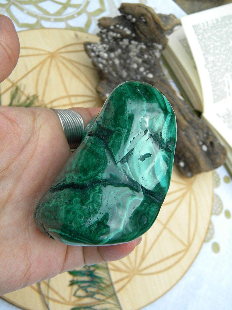Chunky Green Swirls Malachite Free Form Specimen - Earth Family Crystals