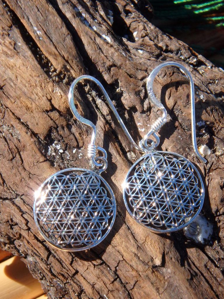 Flower Of Life Earrings In Sterling Silver - Earth Family Crystals