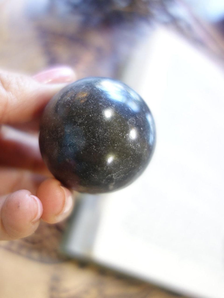 Wonderful Master Shamanite (Black Calcite) Sphere Carving - Earth Family Crystals