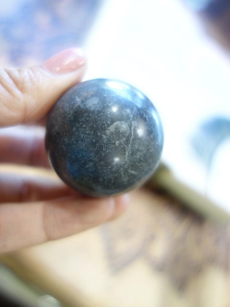 Wonderful Master Shamanite (Black Calcite) Sphere Carving - Earth Family Crystals