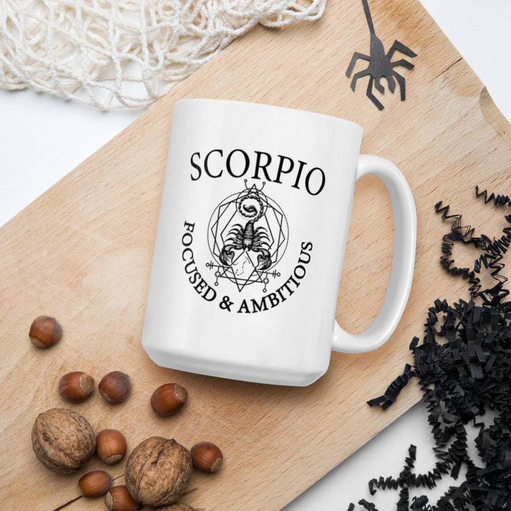 Scorpio Zodiac White Mug - Earth Family Crystals