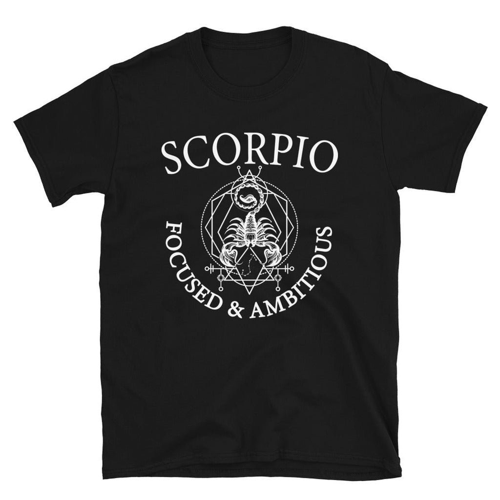 Scorpio Zodiac Black T-Shirt - Earth Family Crystals
