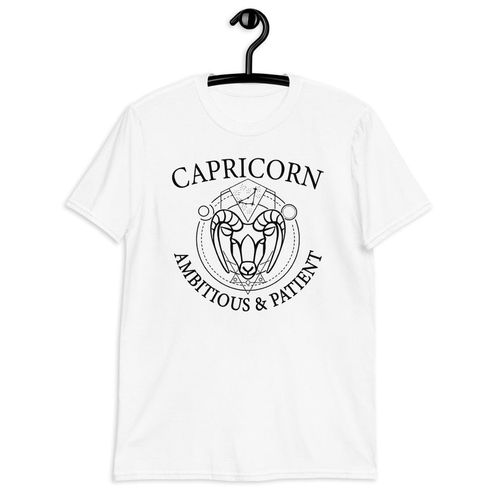 Capricorn Zodiac White T-Shirt - Earth Family Crystals