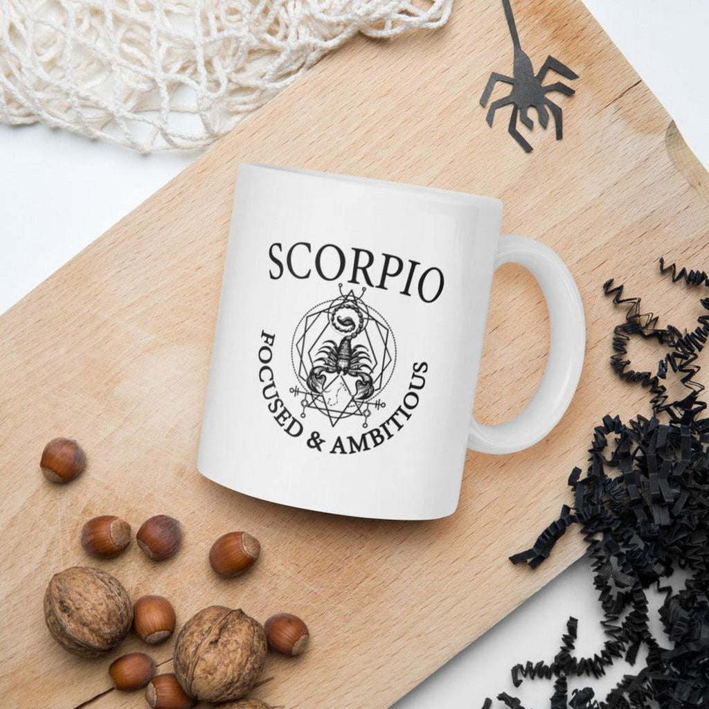 Scorpio Zodiac White Mug - Earth Family Crystals