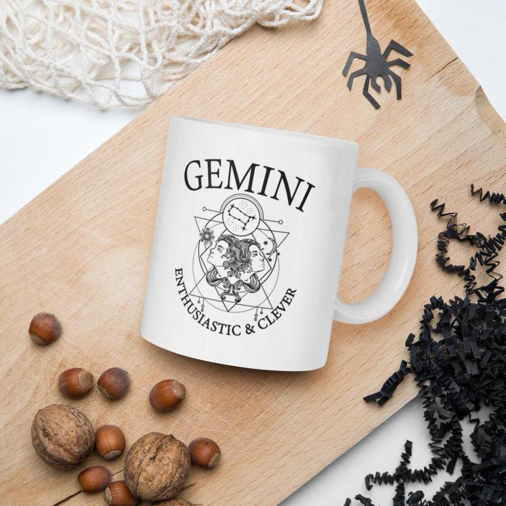 Gemini Zodiac White Mug - Earth Family Crystals