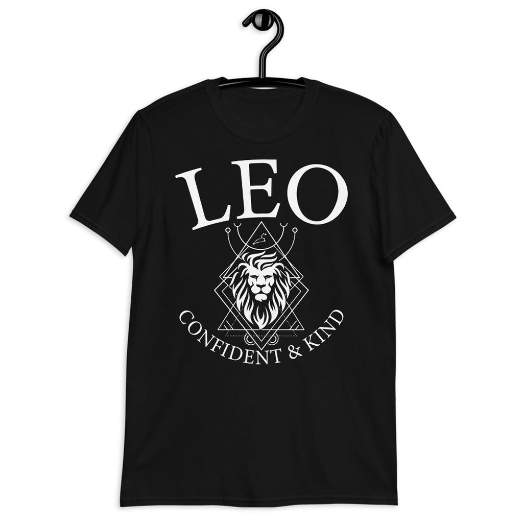 Leo Zodiac Black T-Shirt - Earth Family Crystals