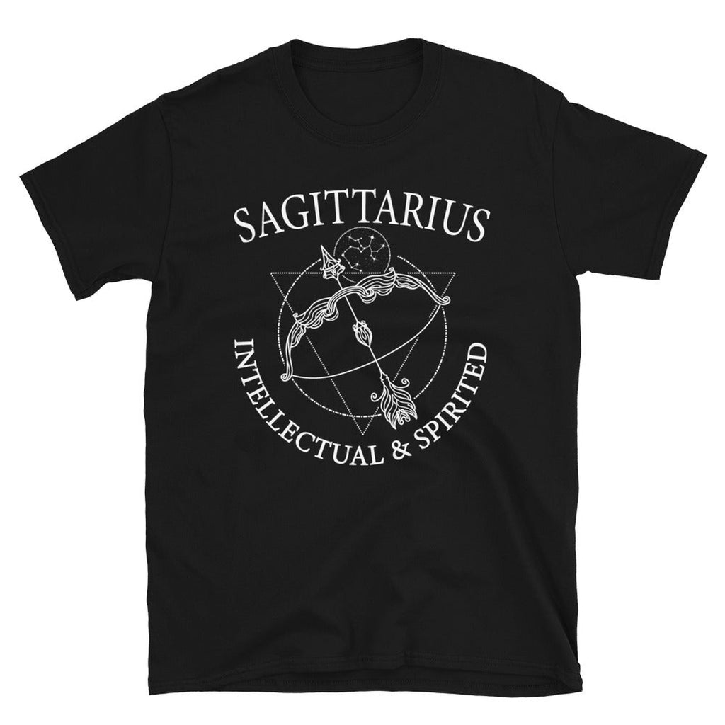 Sagittarius Zodiac Black T-Shirt - Earth Family Crystals