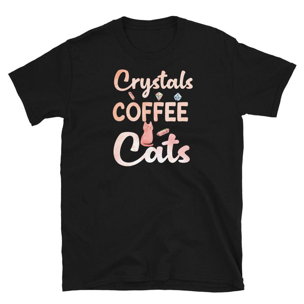 Crystals Coffee Cats T-Shirt Black - Earth Family Crystals