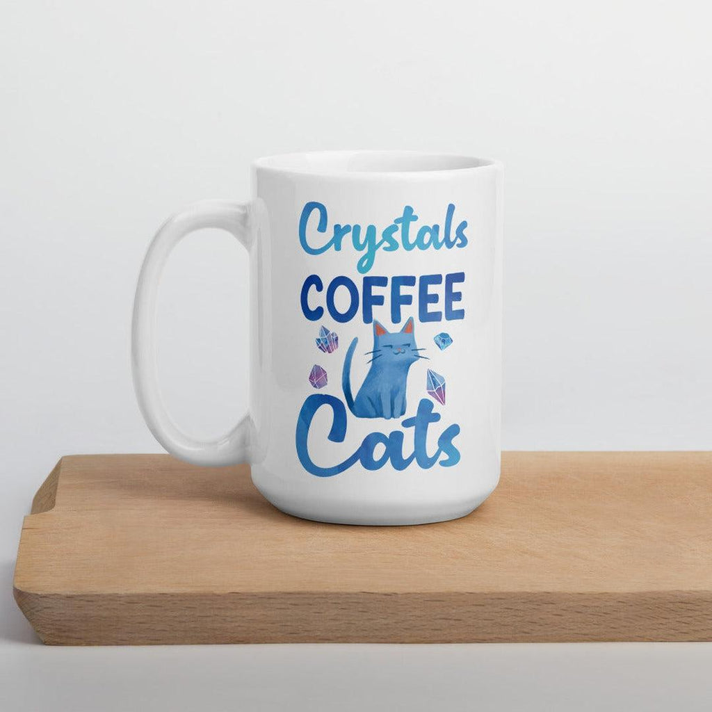 Crystals Coffee Cats White Mug - Earth Family Crystals