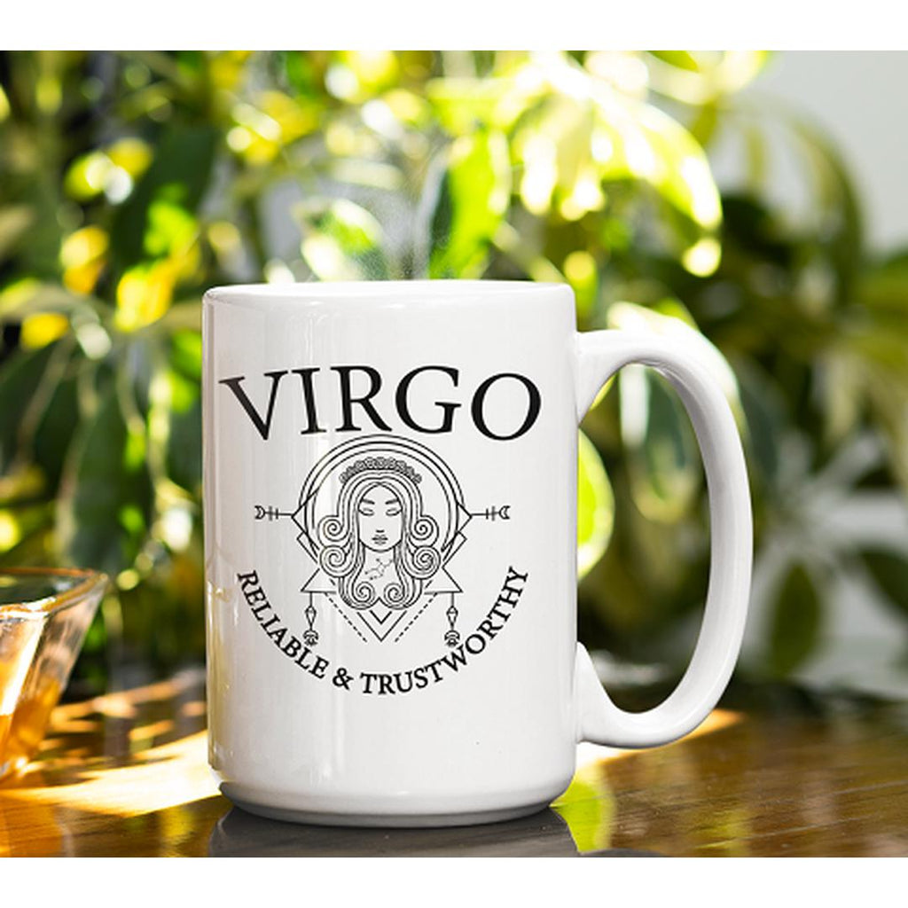 Virgo Zodiac White Mug - Earth Family Crystals