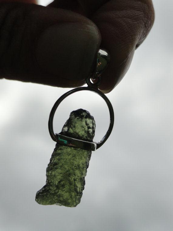 MOLDAVITE PENDANT in Sterling Silver~Stone of Extraterrestrial Energies* - Earth Family Crystals