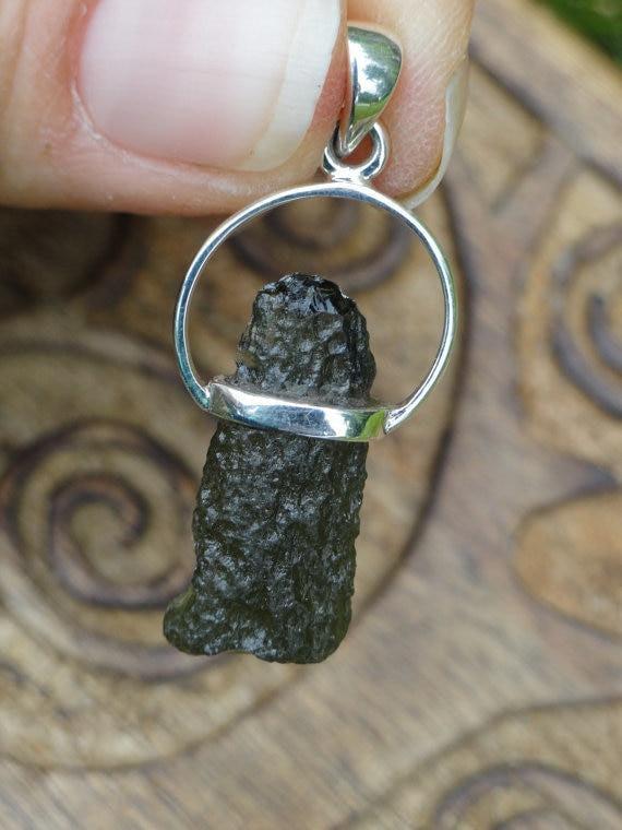 MOLDAVITE PENDANT in Sterling Silver~Stone of Extraterrestrial Energies* - Earth Family Crystals