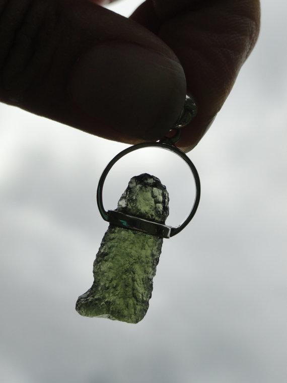 MOLDAVITE PENDANT in Sterling Silver~Stone of Extraterrestrial Energies* - Earth Family Crystals