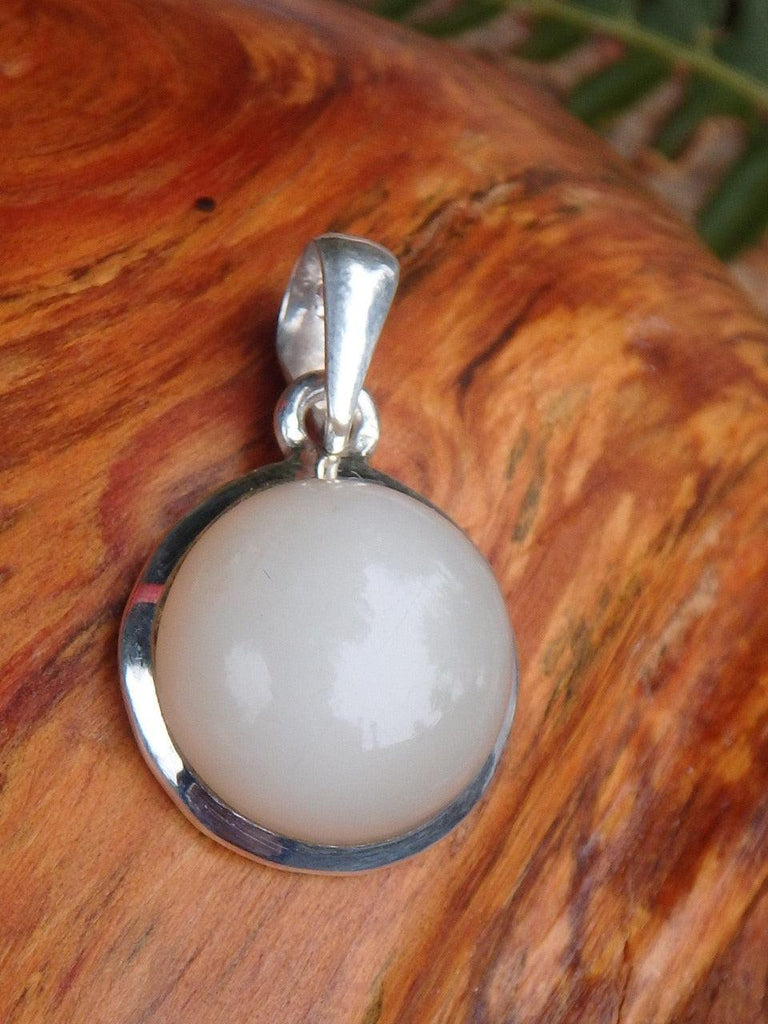 Pearl Glow White Moonstone Pendant In Sterling Silver  (Includes Silver Chain) - Earth Family Crystals