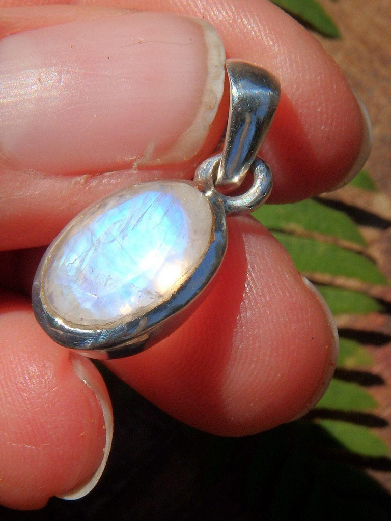 Dainty Faceted Rainbow Moonstone Pendant in Sterling Silver (Includes Silver Chain) - Earth Family Crystals