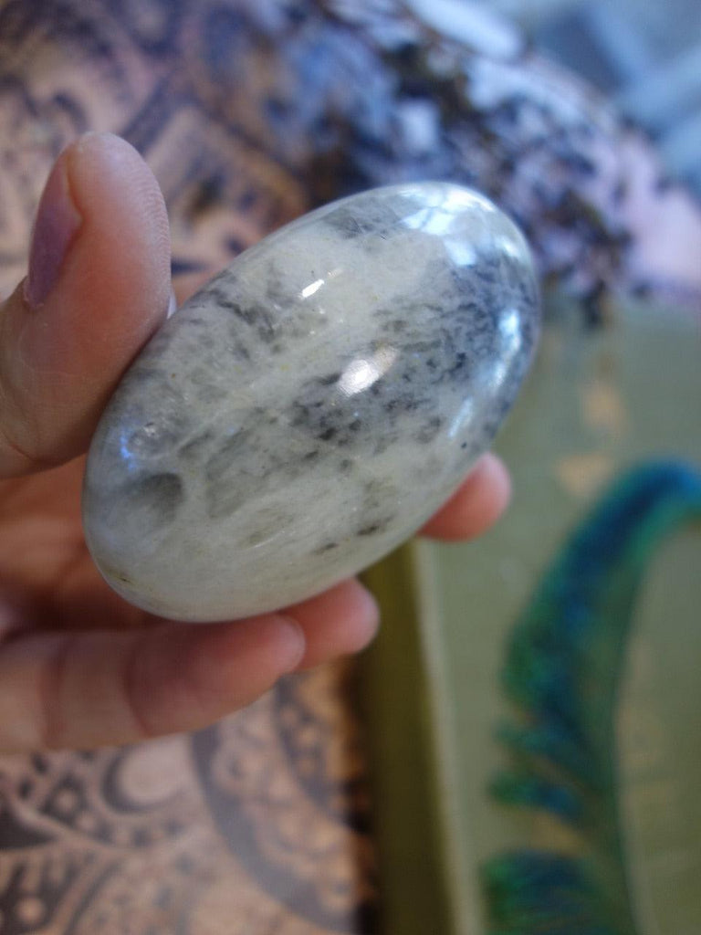 Hint of Blue Flash Moonstone Specimen - Earth Family Crystals